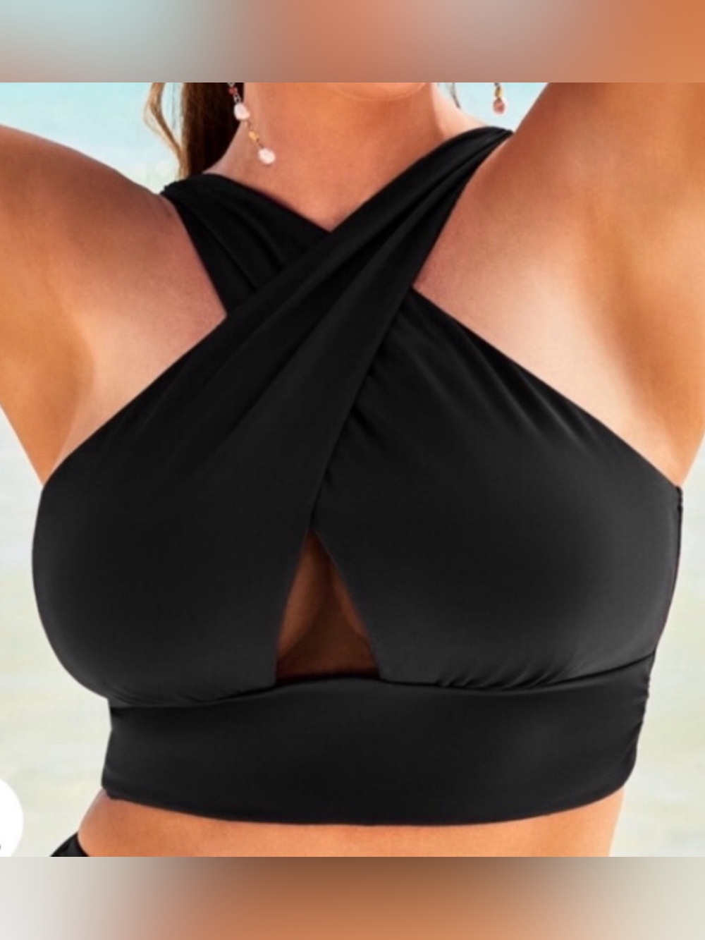 New Black Wrap Cross Front
Bikini Top Longline size 18
Swimsuits
For All cruise